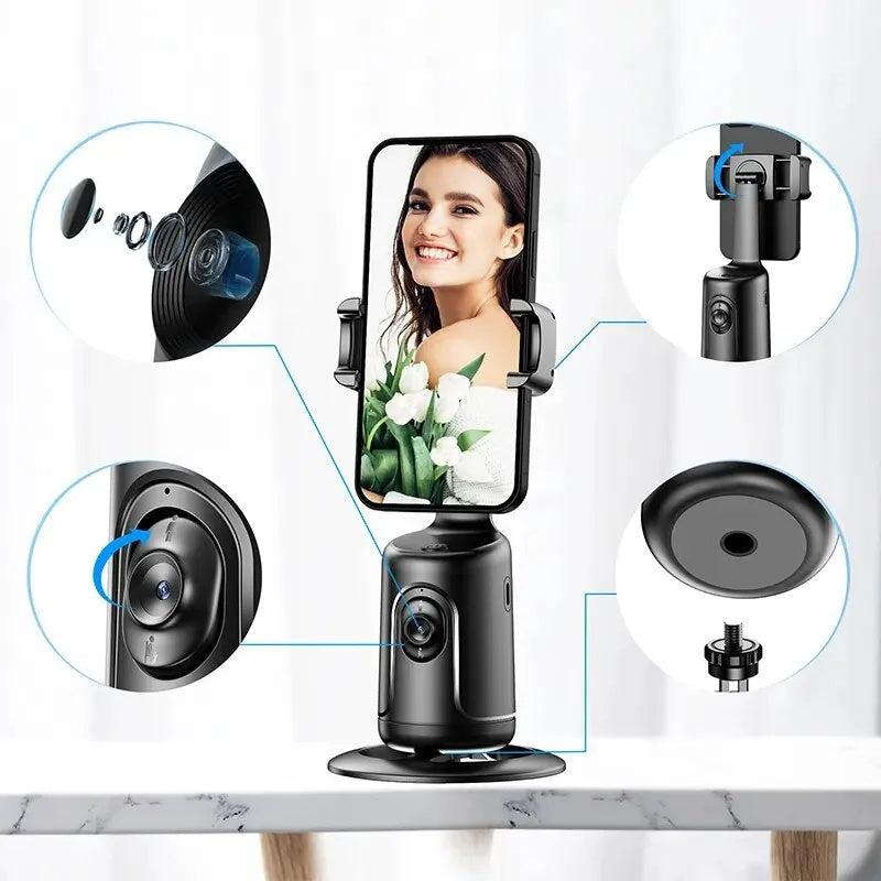 360° Auto Face Tracking AI Gimbal | Smart Phone Stabilizer for Vlogs, Live Streaming & TikTok | UN World Store