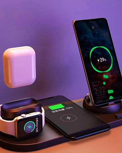 6-in-1 Fast Wireless Charging Dock | Multi-Device Charger for iPhone, Apple Watch & More | UN World Store